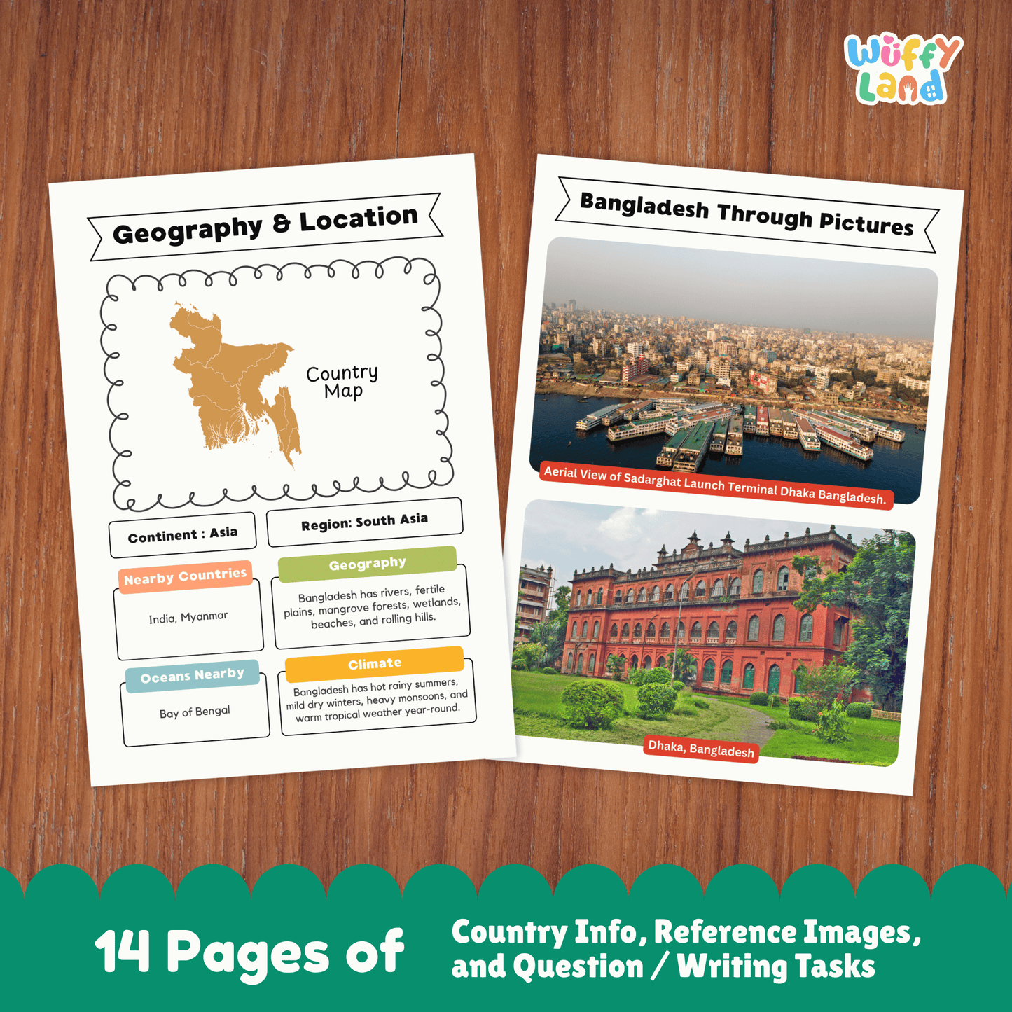 BANGLADESH Country Research Project | Geography, Culture, Landmarks, Worksheets
