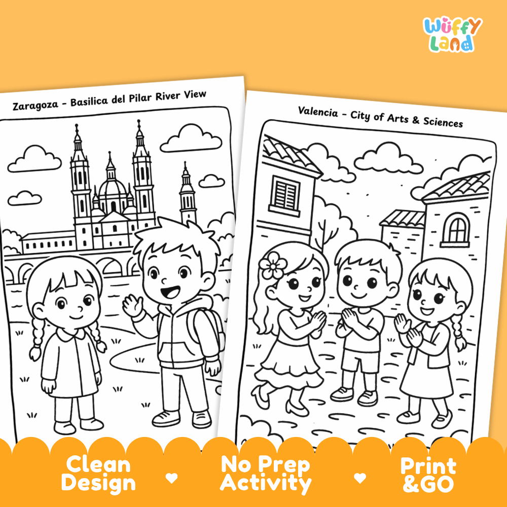 Spain Geography Coloring Pages Worksheets