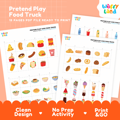 Food Truck Dramatic Play Pretend Play Center Printable Activity
