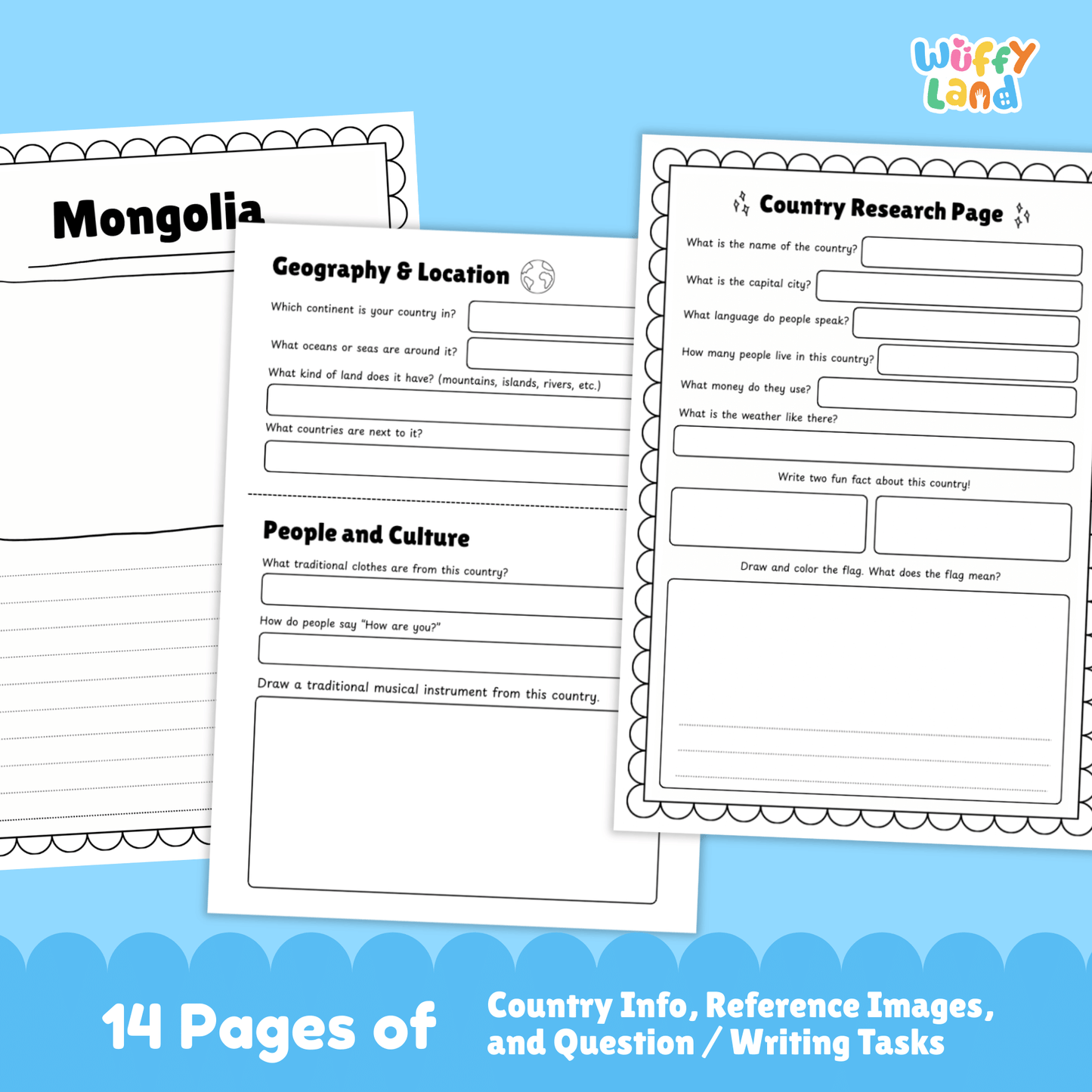 MONGOLIA Country Research Project | Geography, Culture, Landmarks, Worksheets