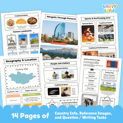 MONGOLIA Country Research Project | Geography, Culture, Landmarks, Worksheets