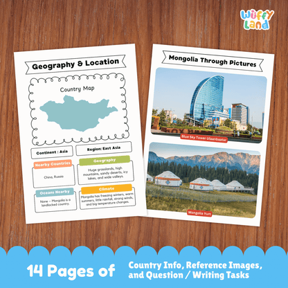 MONGOLIA Country Research Project | Geography, Culture, Landmarks, Worksheets