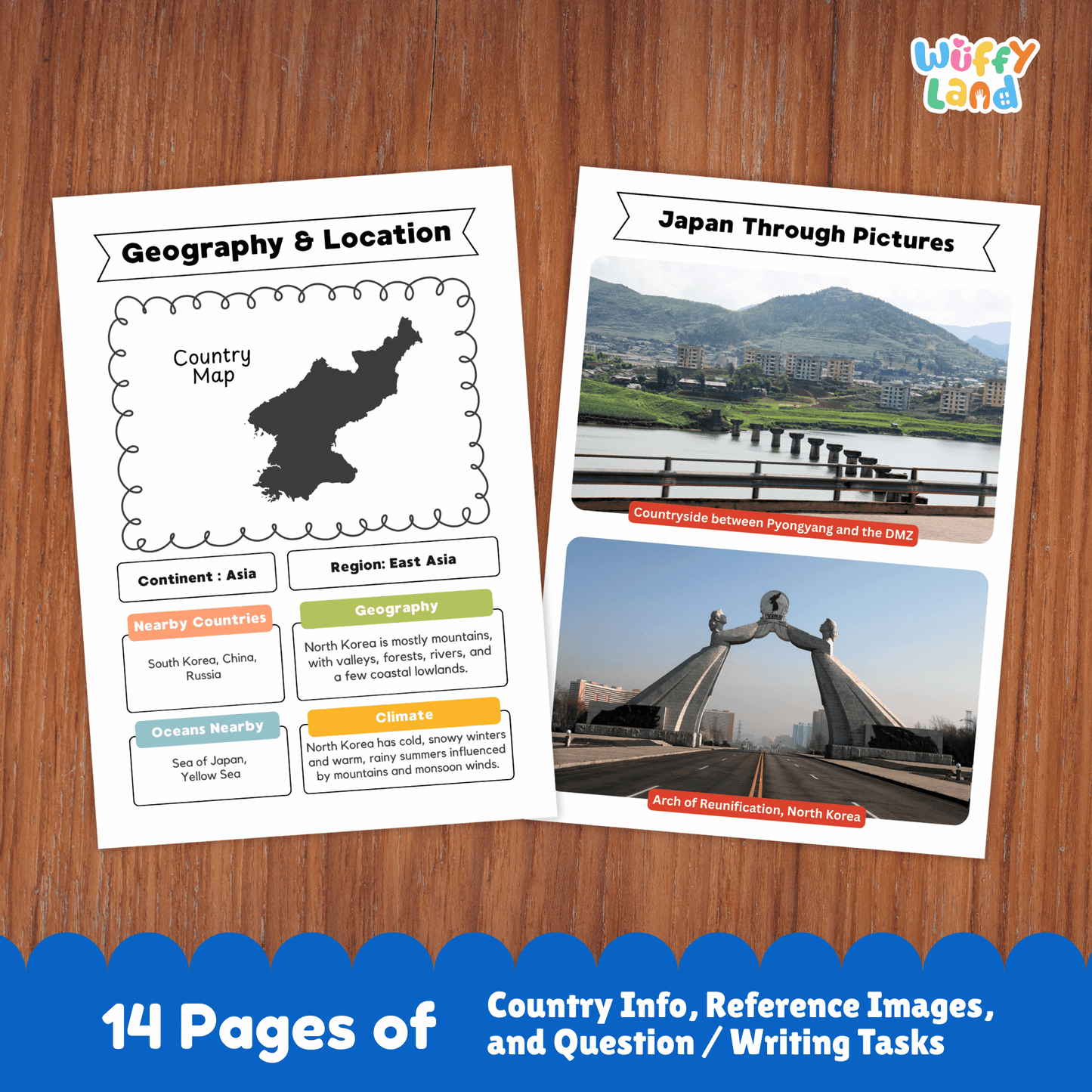 NORTH KOREA Country Research Project | Geography, Culture, Landmarks, Worksheets