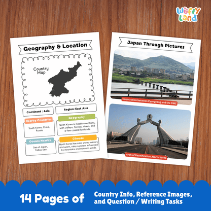NORTH KOREA Country Research Project | Geography, Culture, Landmarks, Worksheets