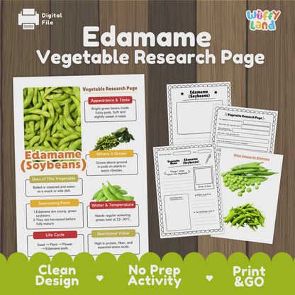 Edamame Research Activity Worksheet Science Vegetable Soybeans Healthy Eating
