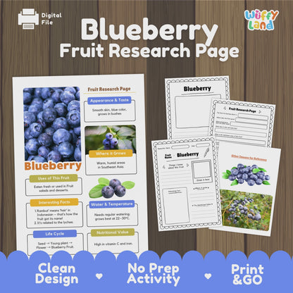 Blueberry Science Activity | Fruit Research Project | Biology | Nature Study