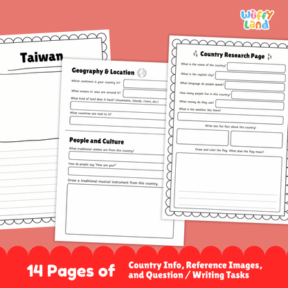 TAIWAN Country Research Project | Geography, Culture, Landmarks, Worksheets