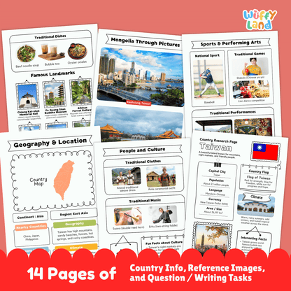 TAIWAN Country Research Project | Geography, Culture, Landmarks, Worksheets