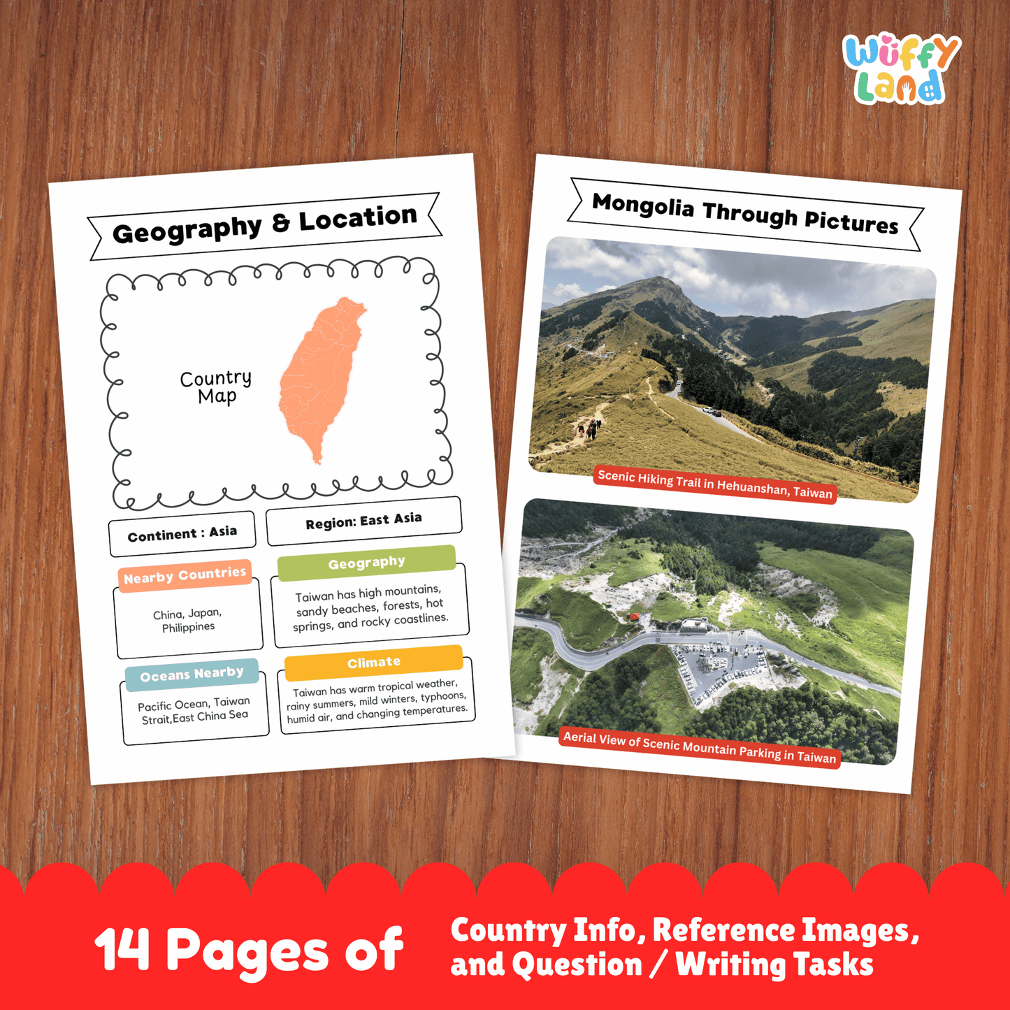 TAIWAN Country Research Project | Geography, Culture, Landmarks, Worksheets
